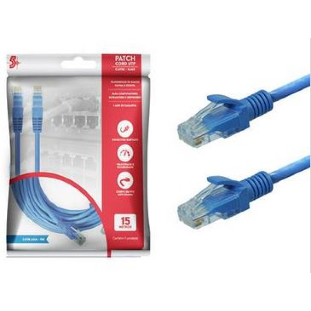 CABO DE REDE PATCH CORD 15 METROS C/RJ45 AZUL