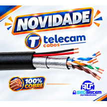 CABO EXTERNO CAT5E BLIND+DRENO C/ALIM 100M TELECAM