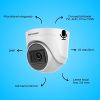 CAMERA DOME 2MP DS-2CE76D0T-ITPFS 2,8 20M HIK