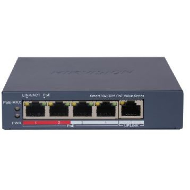 SWITCH 5 PORTAS POE DS-3E1105P-EI/M HIKVISION