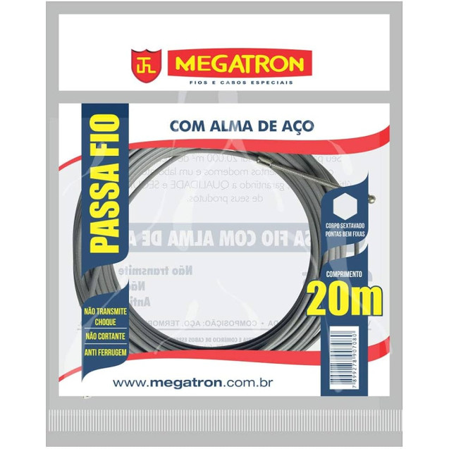 PASSA FIO 20M CINZA MEGATRON