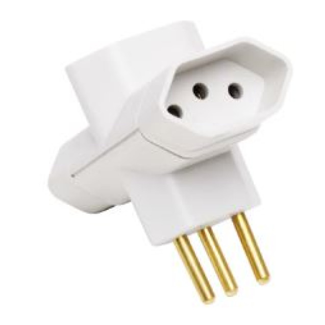 PLUGUE T 3 SAIDAS 2P+T CINZA 10A/250V ILUMI