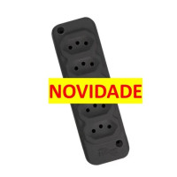 TOMADA EM BARRA QUINTUPLA 2P+T 10A PRETO TECHNA