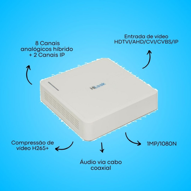 DVR 08 CH 1MP 1080N H265+ DVR-108G-M1/T HILOOK