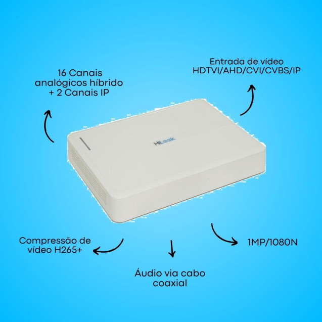 DVR 16 CH 1MP 1080N H265+ DVR-116G-M1/T HILOOK