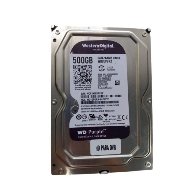 HD 500GB RECONDICIONADO WESTERN DIGITAL PURPLE